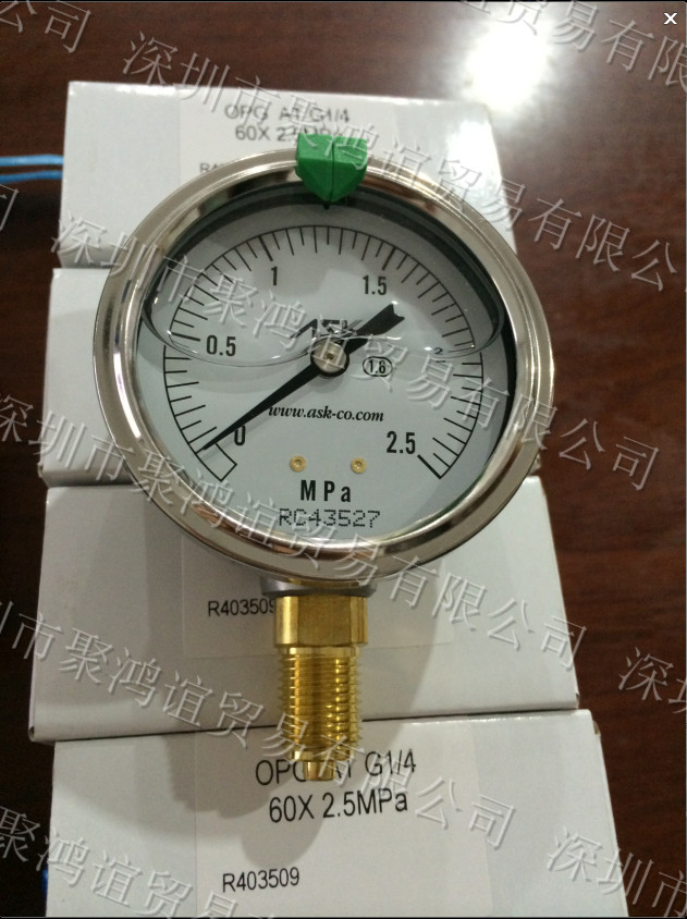ASK 压力表 OPG-AT-G1/4-60x2.5MPa