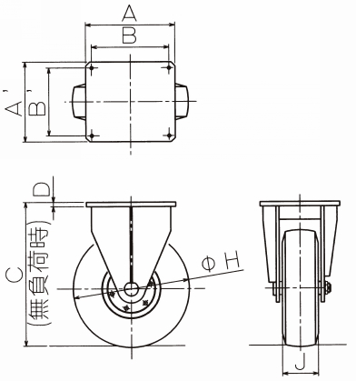 (株)佐野車輌製作所 超重量级脚轮系列・自由车・固定车