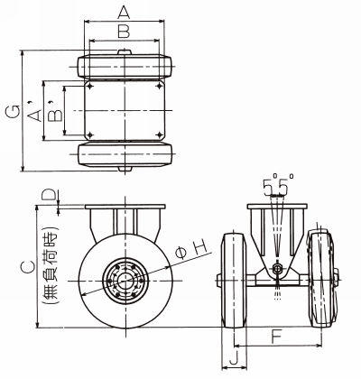 (株)佐野車輌製作所 超重量级脚轮系列・自由车・固定车