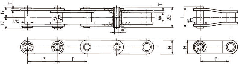 (株)椿本チエイン ステンレスホローピンバイピッチチェーン(SS规格)